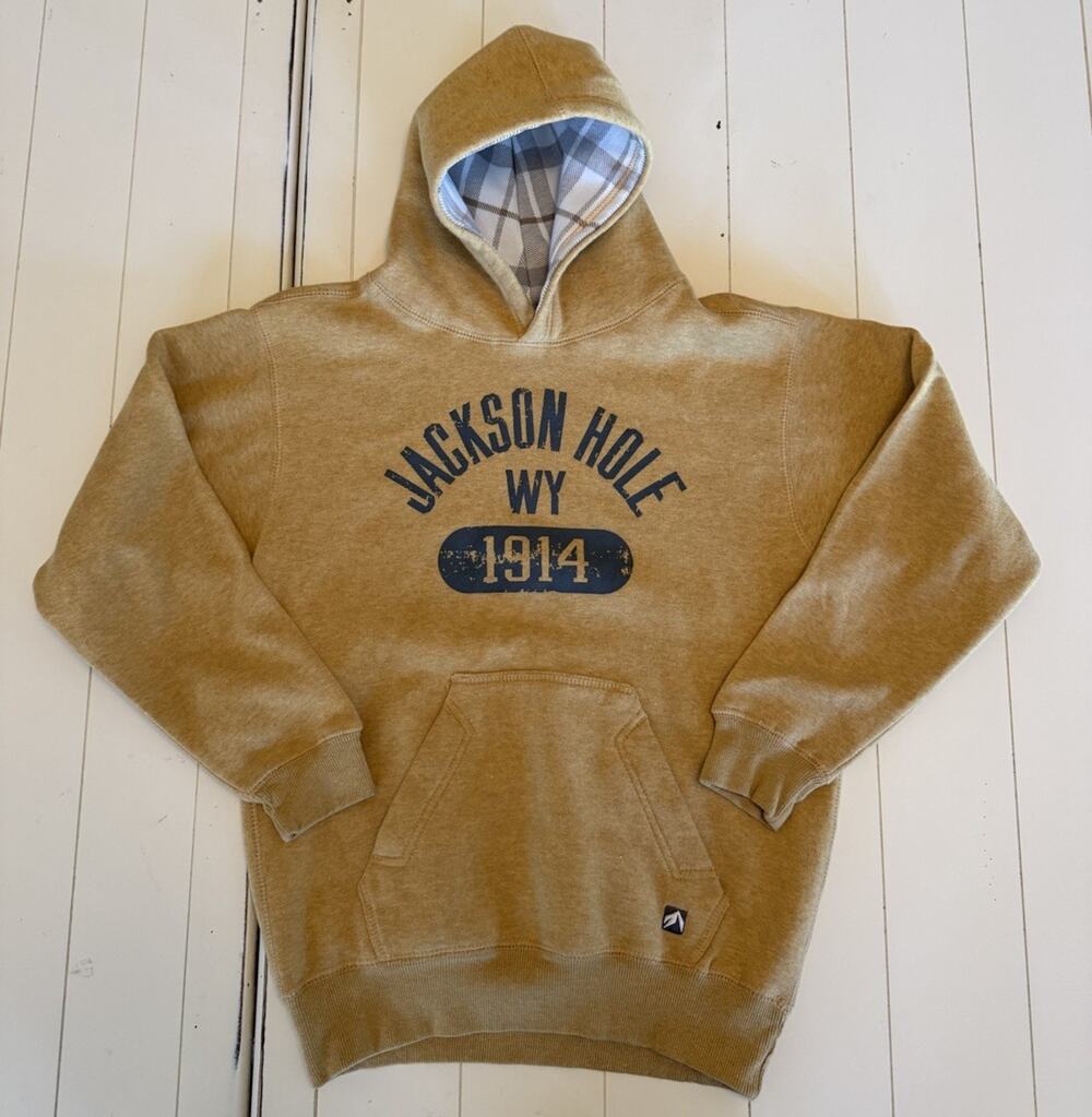 Rare Jackson Hole Sweatshirt Hoodie Womens Size XL Tan Wyoming Destination